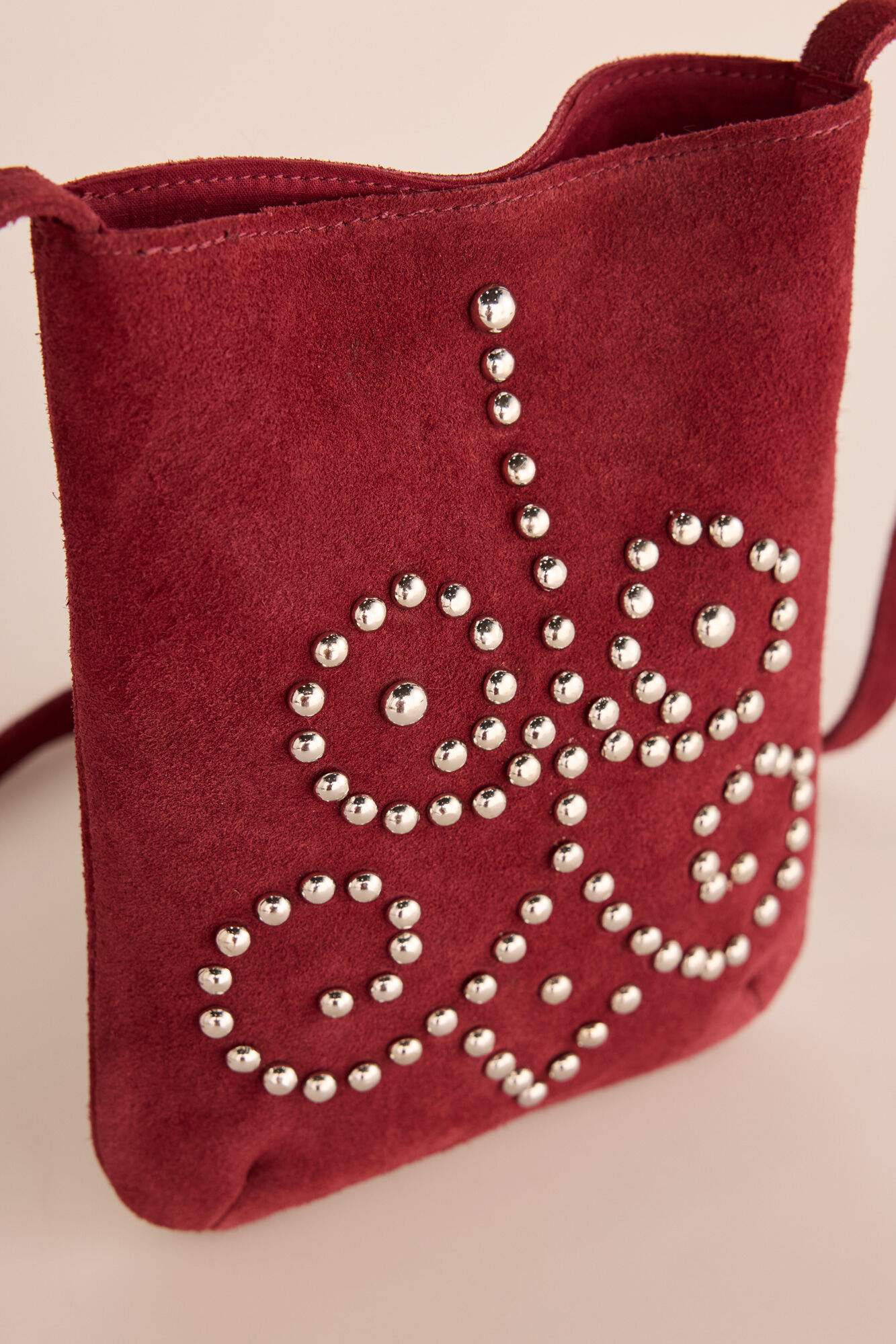 Slowlove Studs phone pouch Maroon