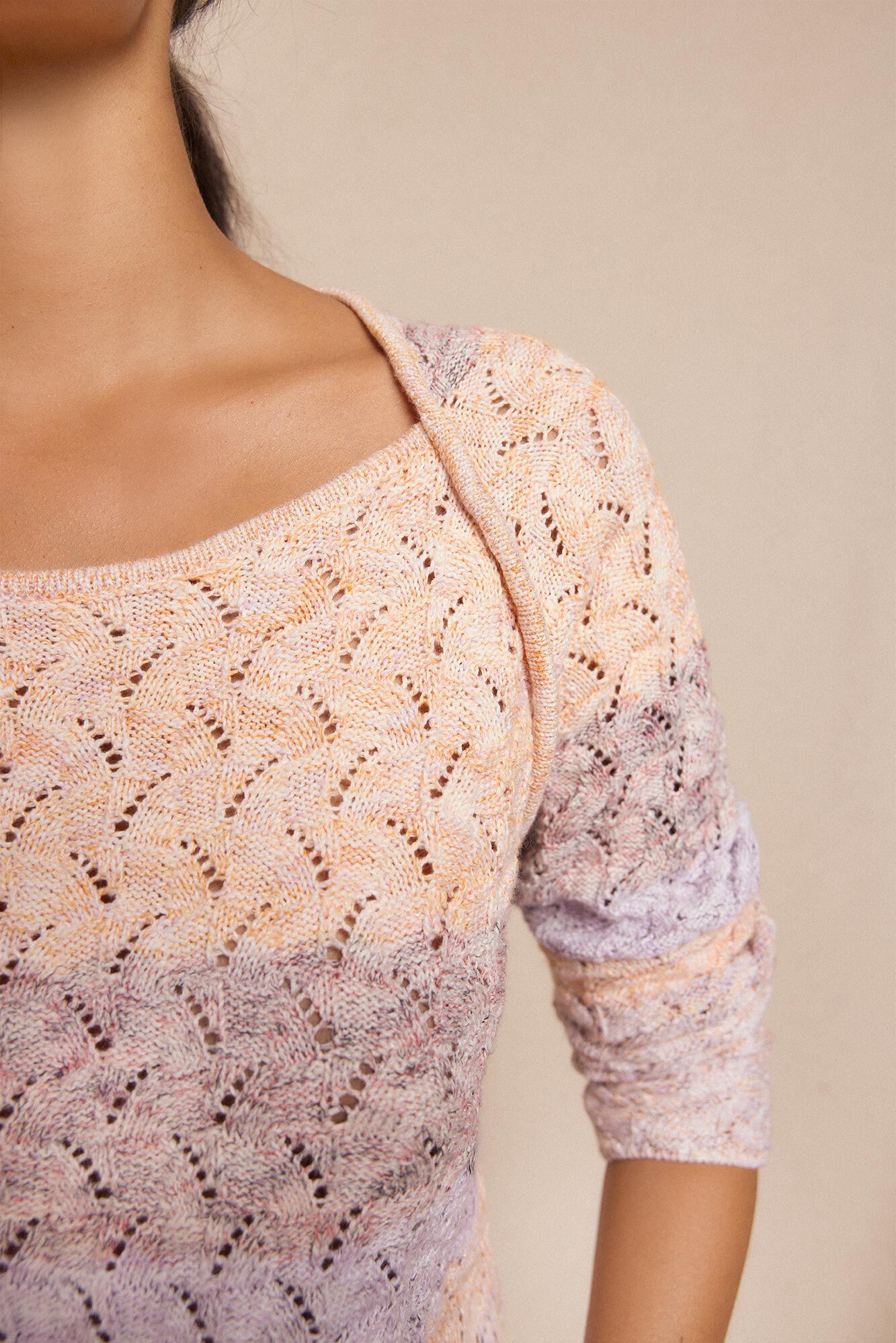 Slowlove Camisola rendilhada Ecru