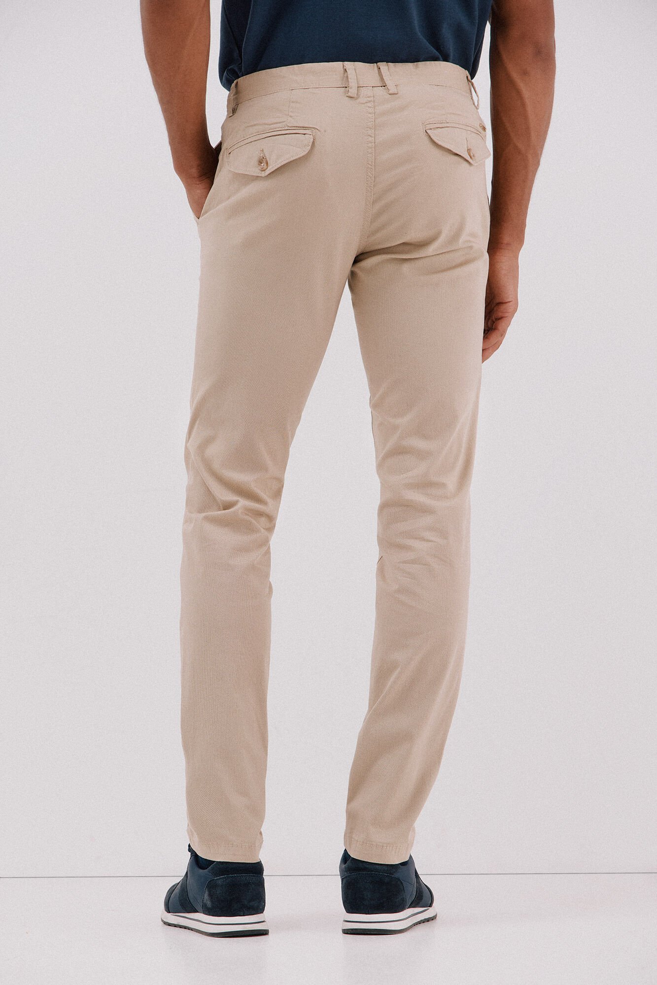 Cortefiel Slim-fit print chinos pants Beige