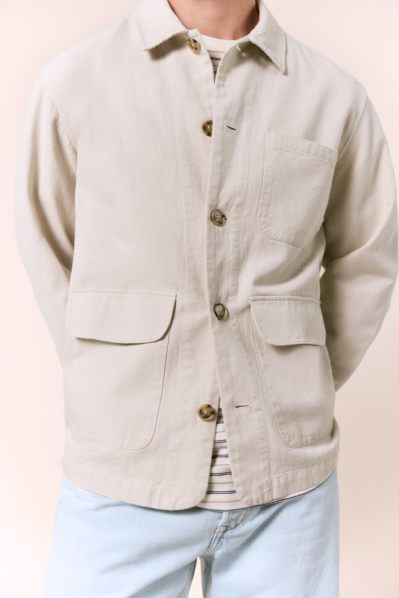 OOTO Cotton linen overshirt Beige