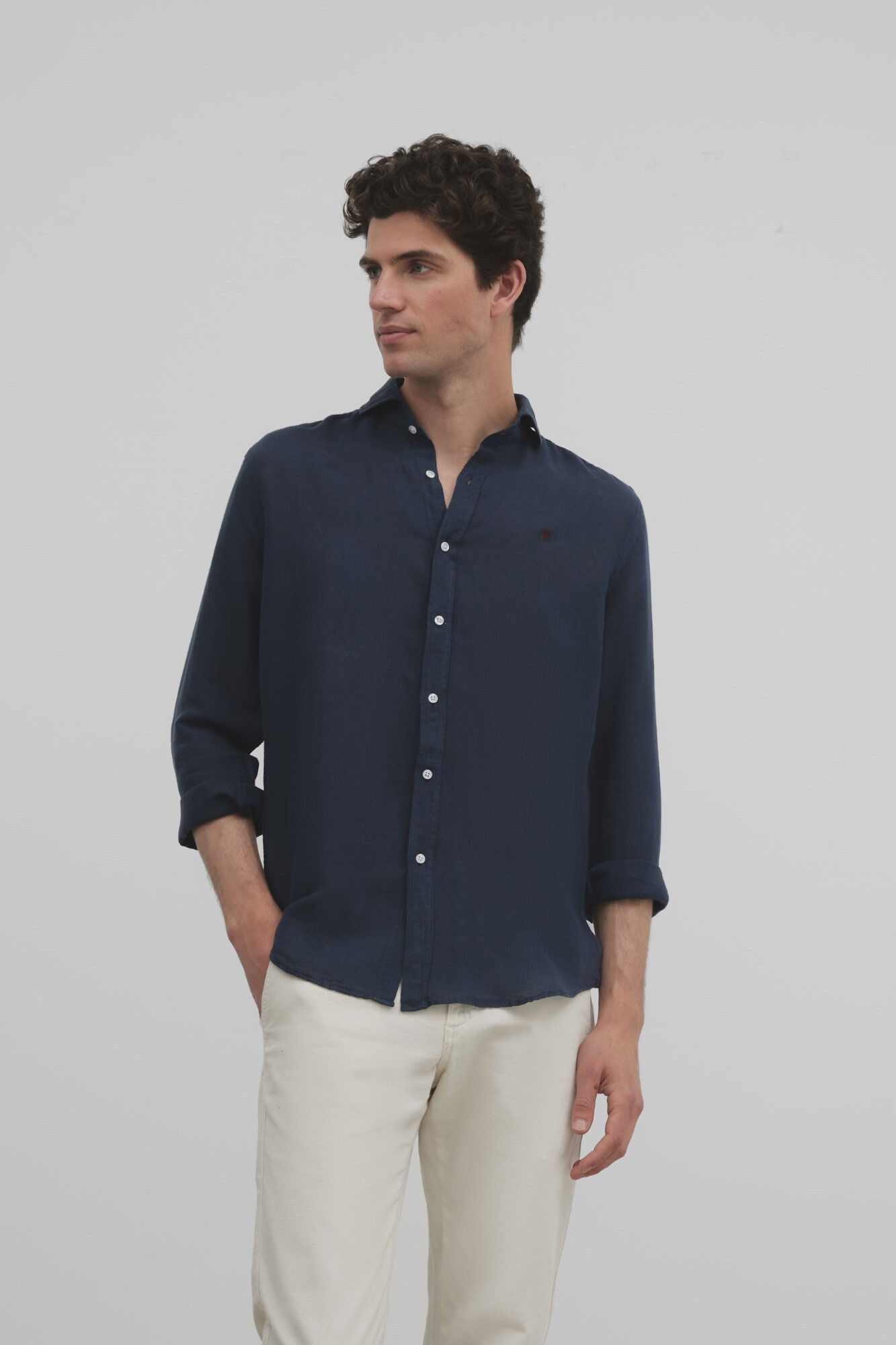 Silbon Lightweight sport shirt  Navy