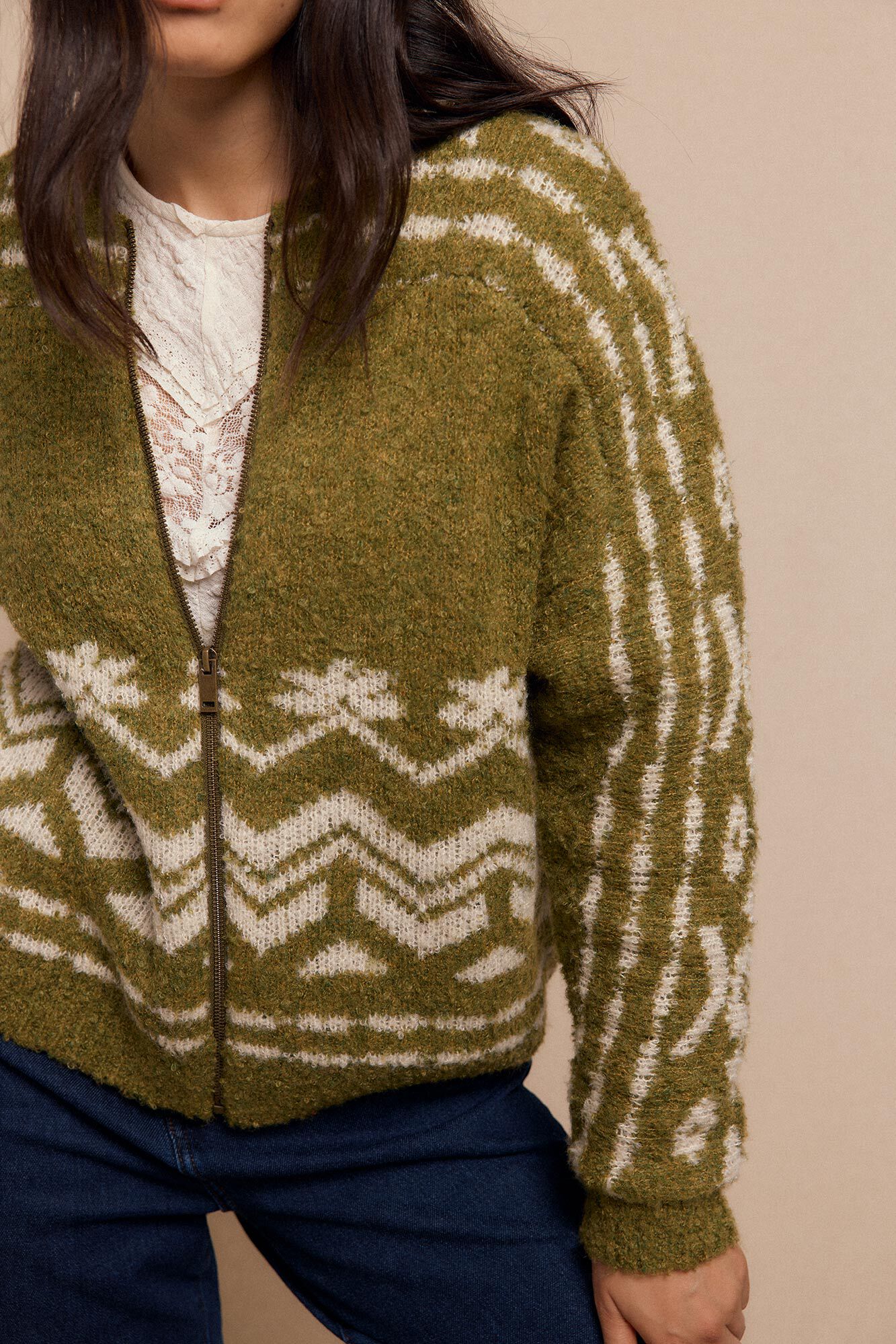 Slowlove Bomber punto jacquard