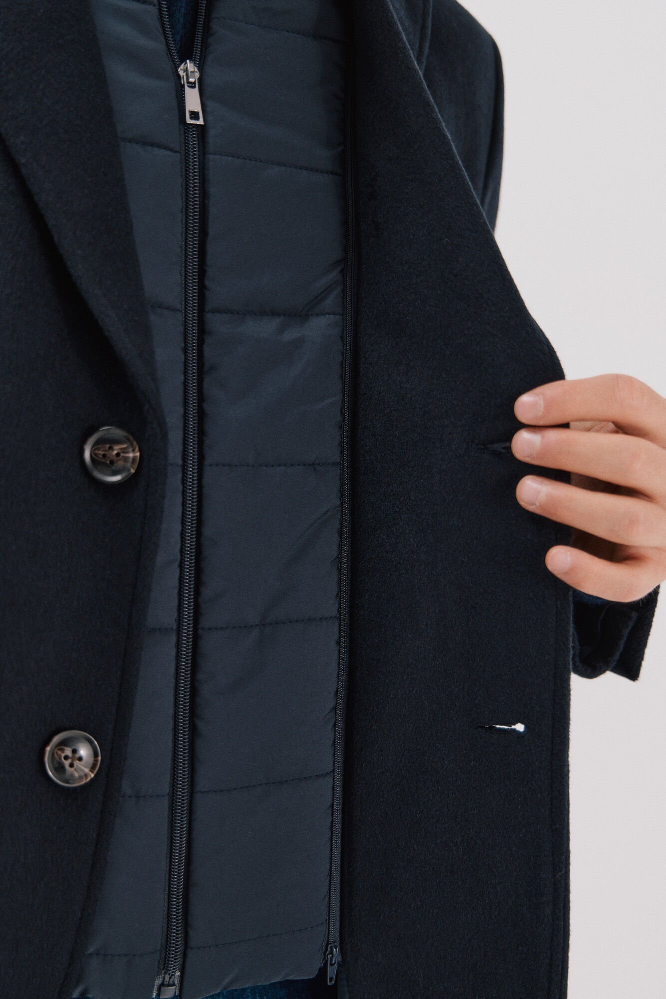 Cortefiel Abrigo sola vistas desmontables Azul marino