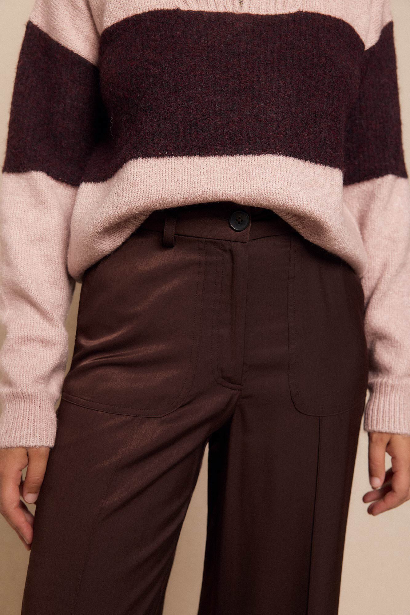 Slowlove Satin pants Dark brown