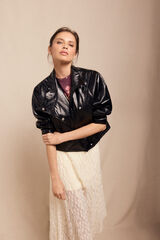 Slowlove Jaqueta com efeito pele brilhante Preto