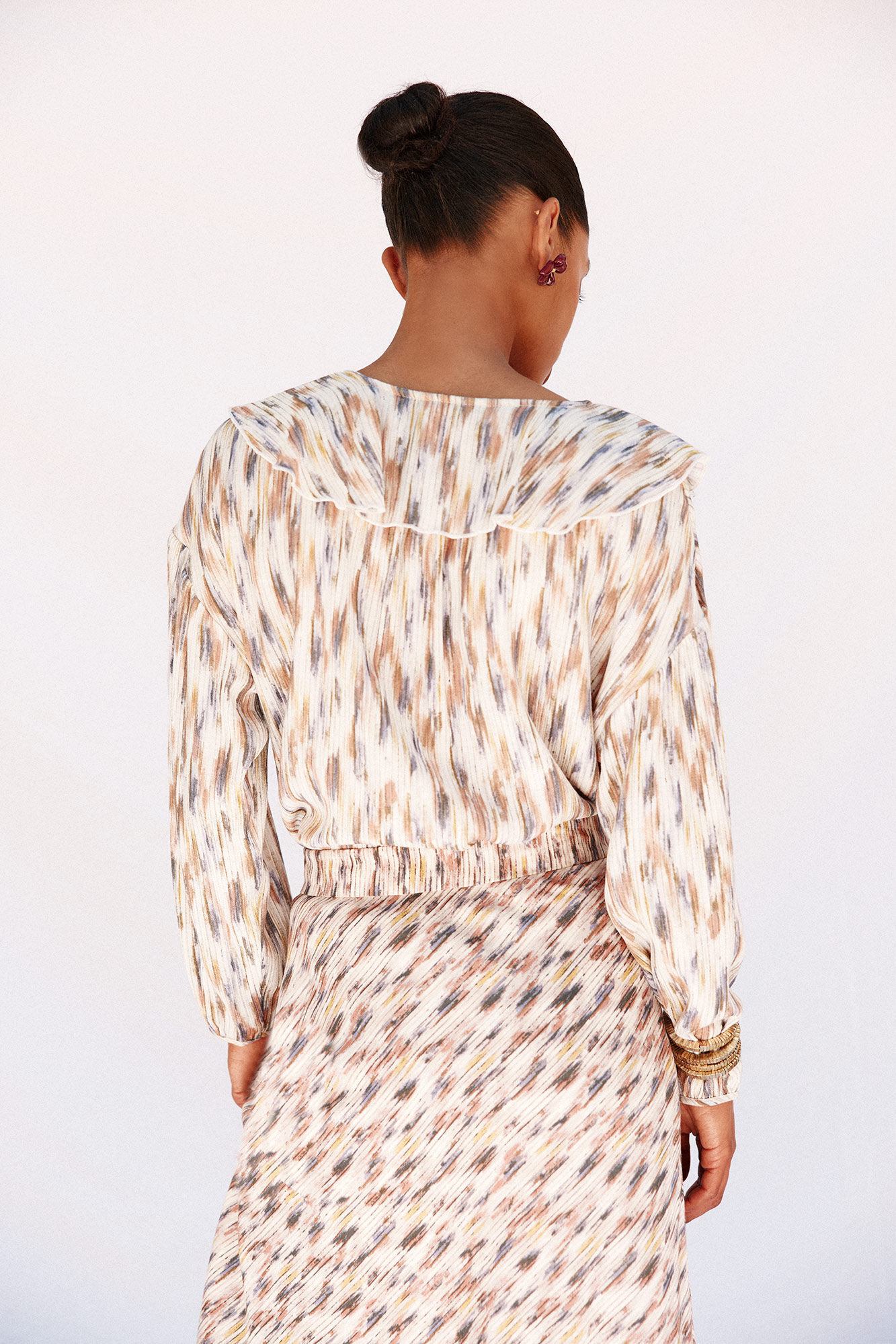 Cortefiel Ruffled printed blouse Multicolour