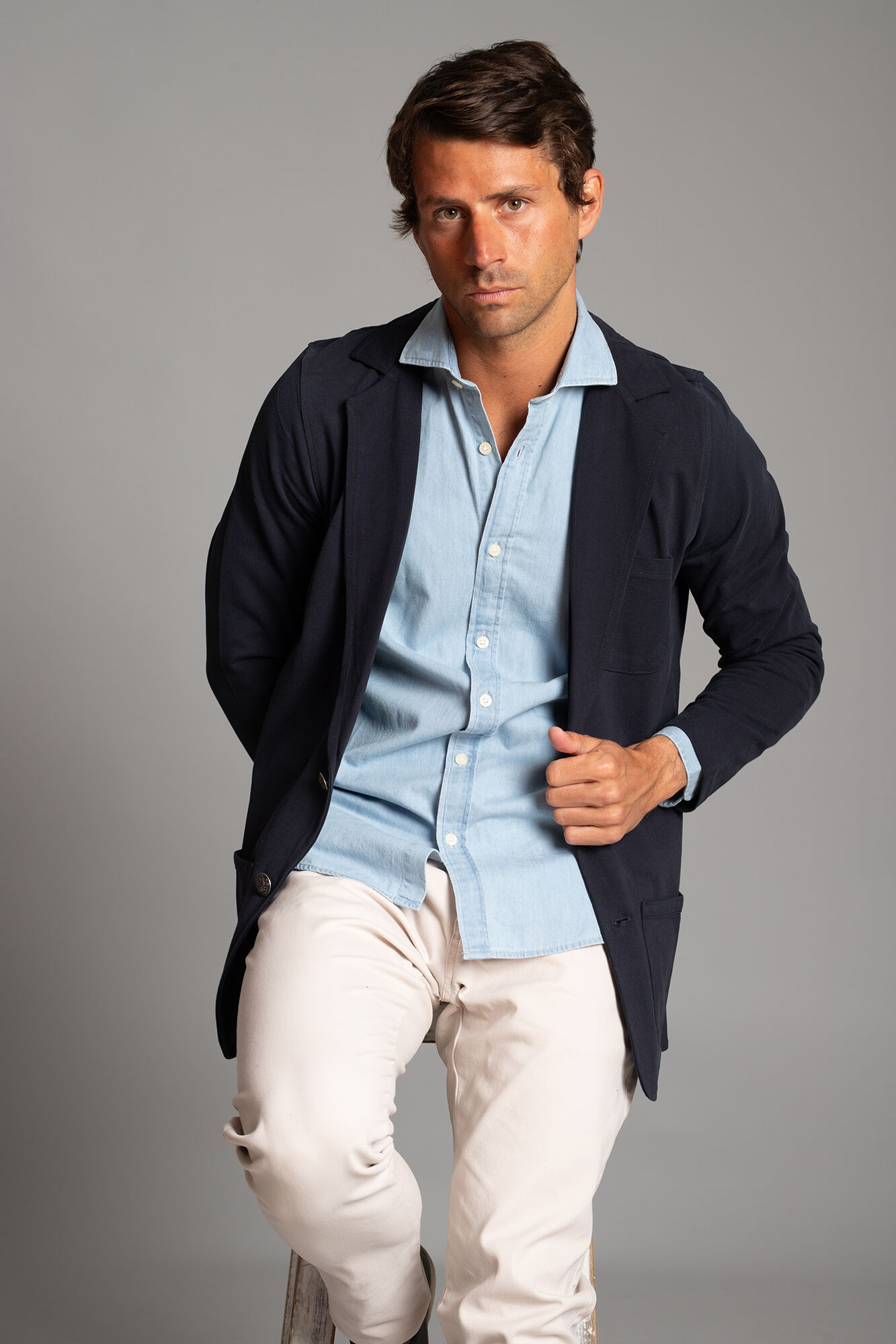 Cloking Casaco Piqu&eacute; de Singapura