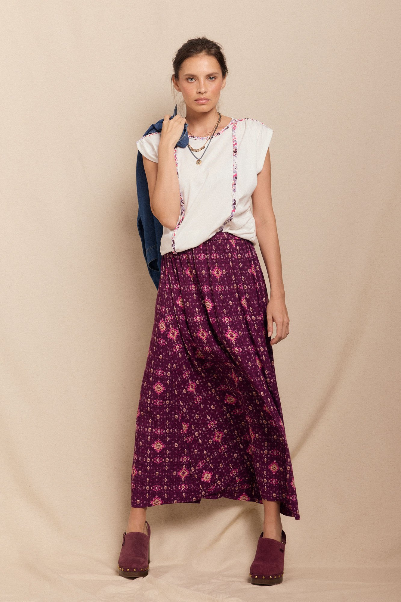 Slowlove Saia midi estampada