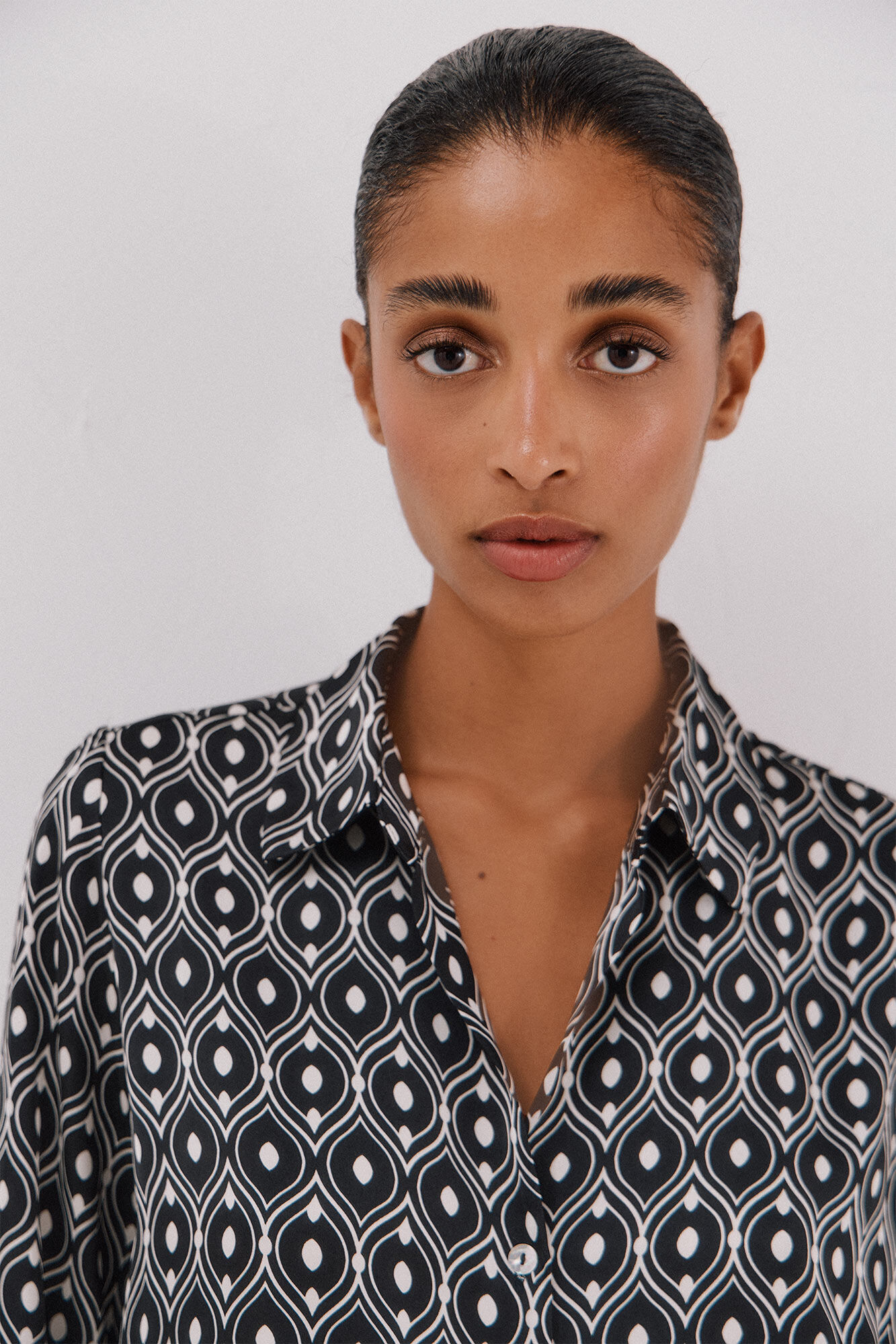 Cortefiel Camisa acetinada Multicolorido