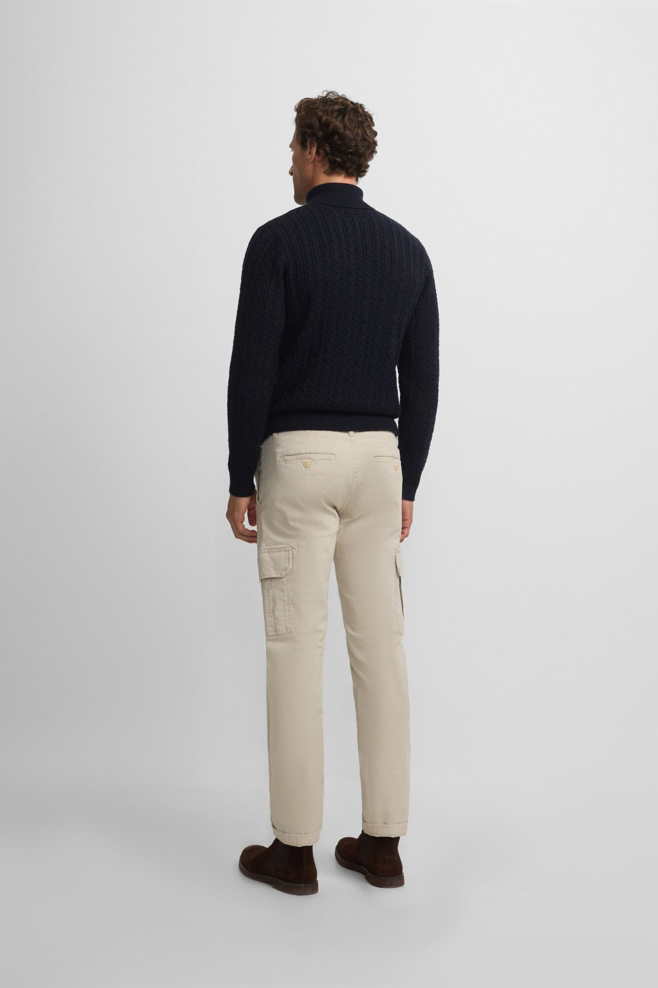 Silbon Camisola de gola com tric&ocirc; oitos Azul