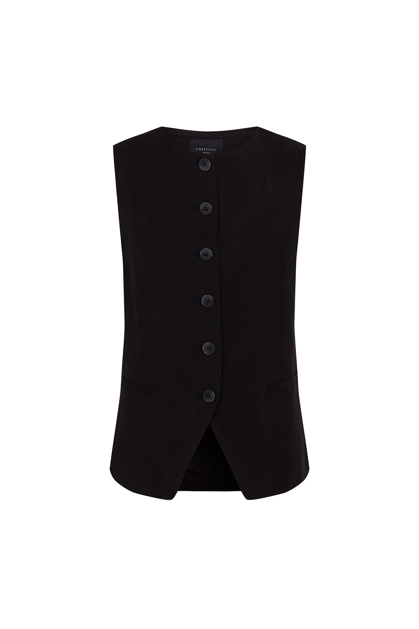 Cortefiel Closed gilet Black