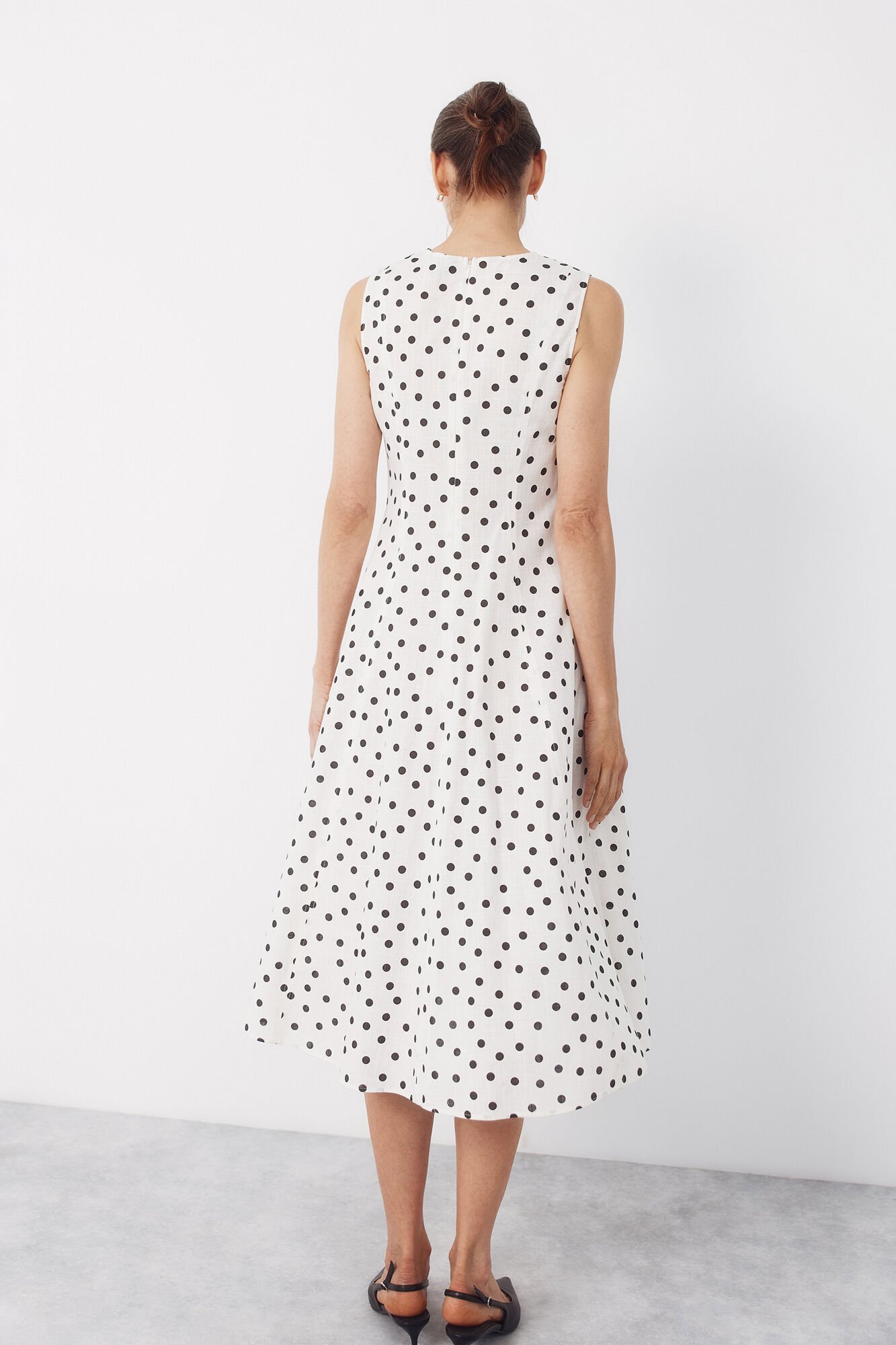 Cortefiel Print flared dress Printed grey