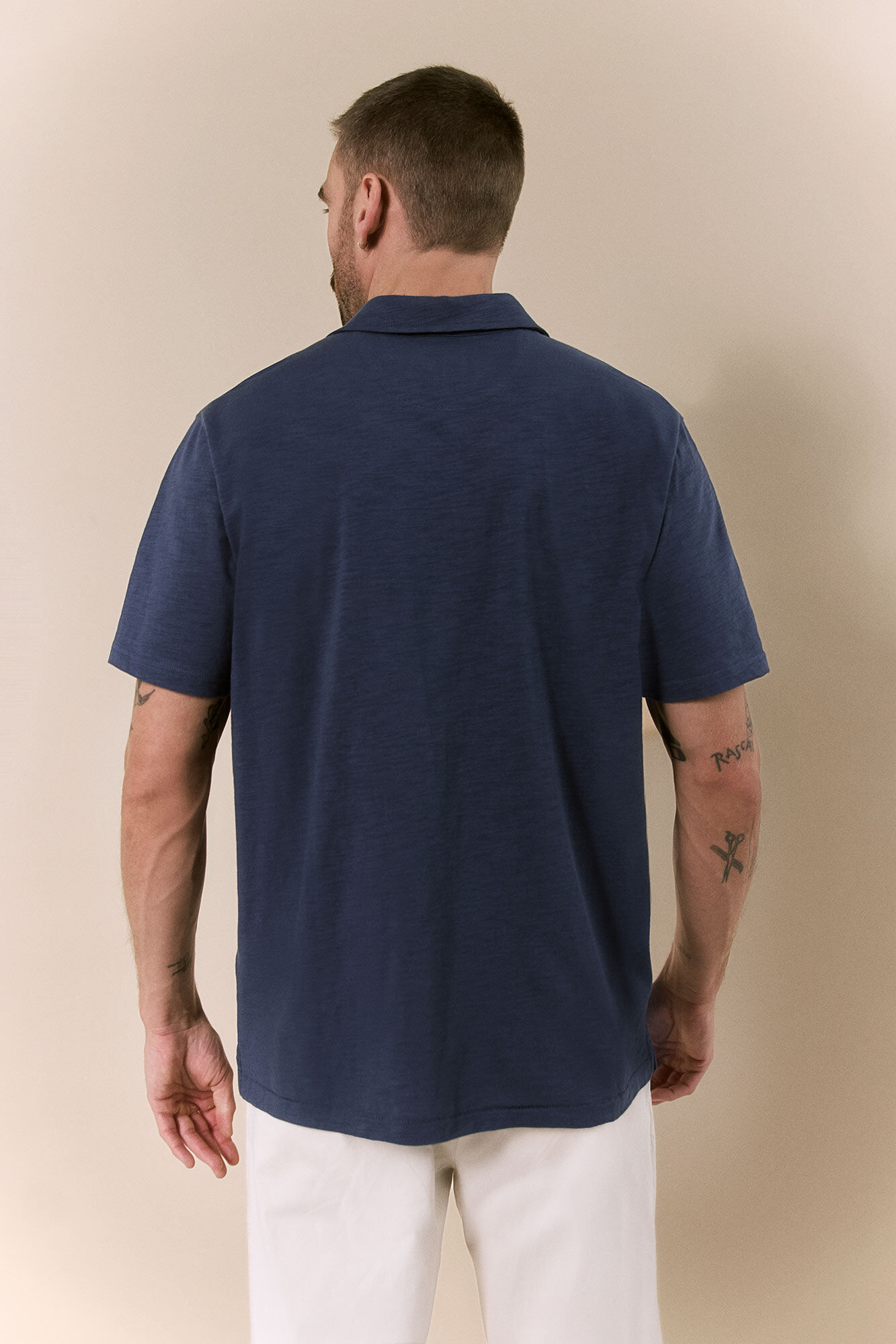 OOTO Polo lavado bordado avi&oacute;n Azul