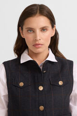 Silbon Herringbone herringbone vest Navy