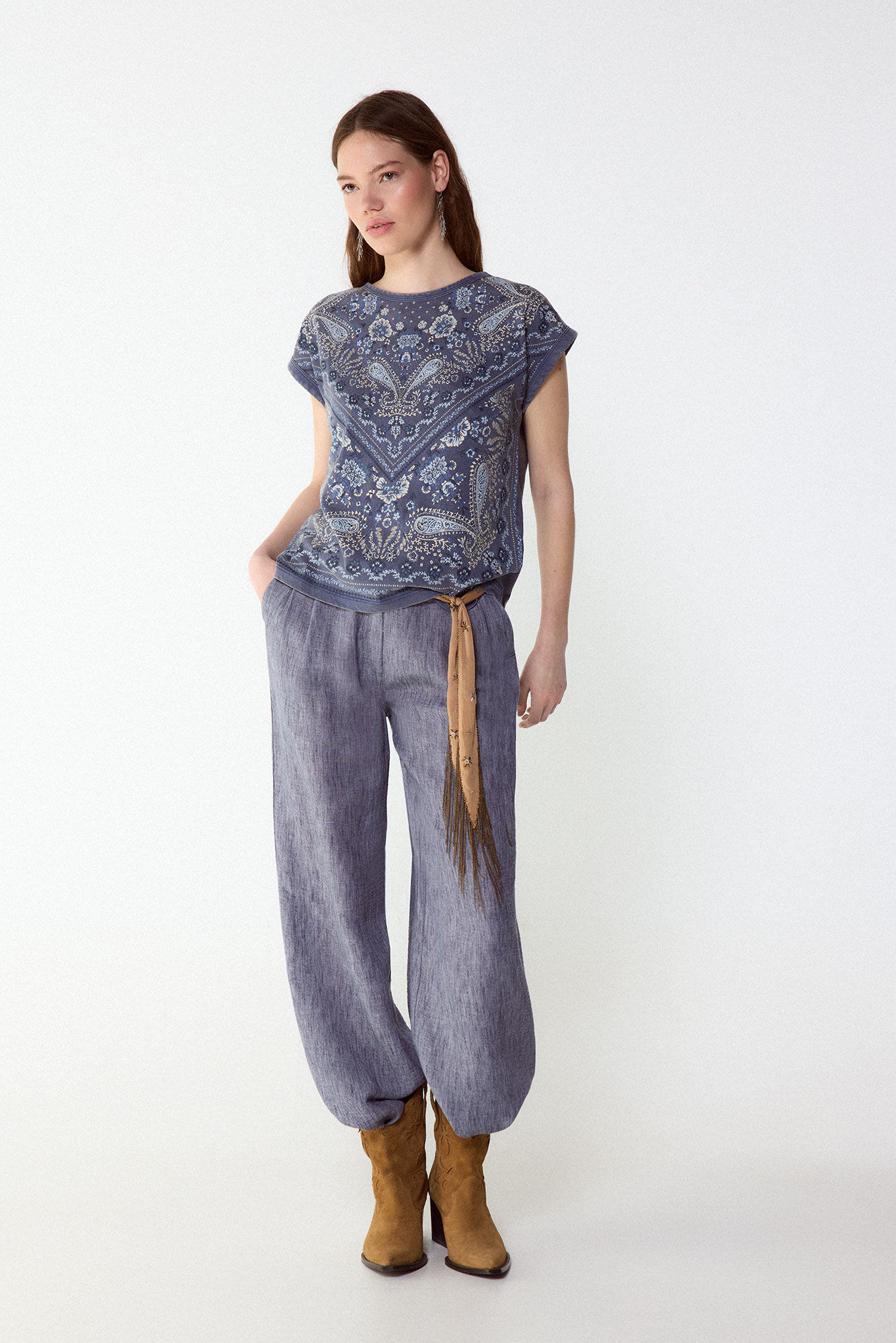 Slowlove Pantal&oacute;n flu&iacute;do &iacute;ndigo Azul