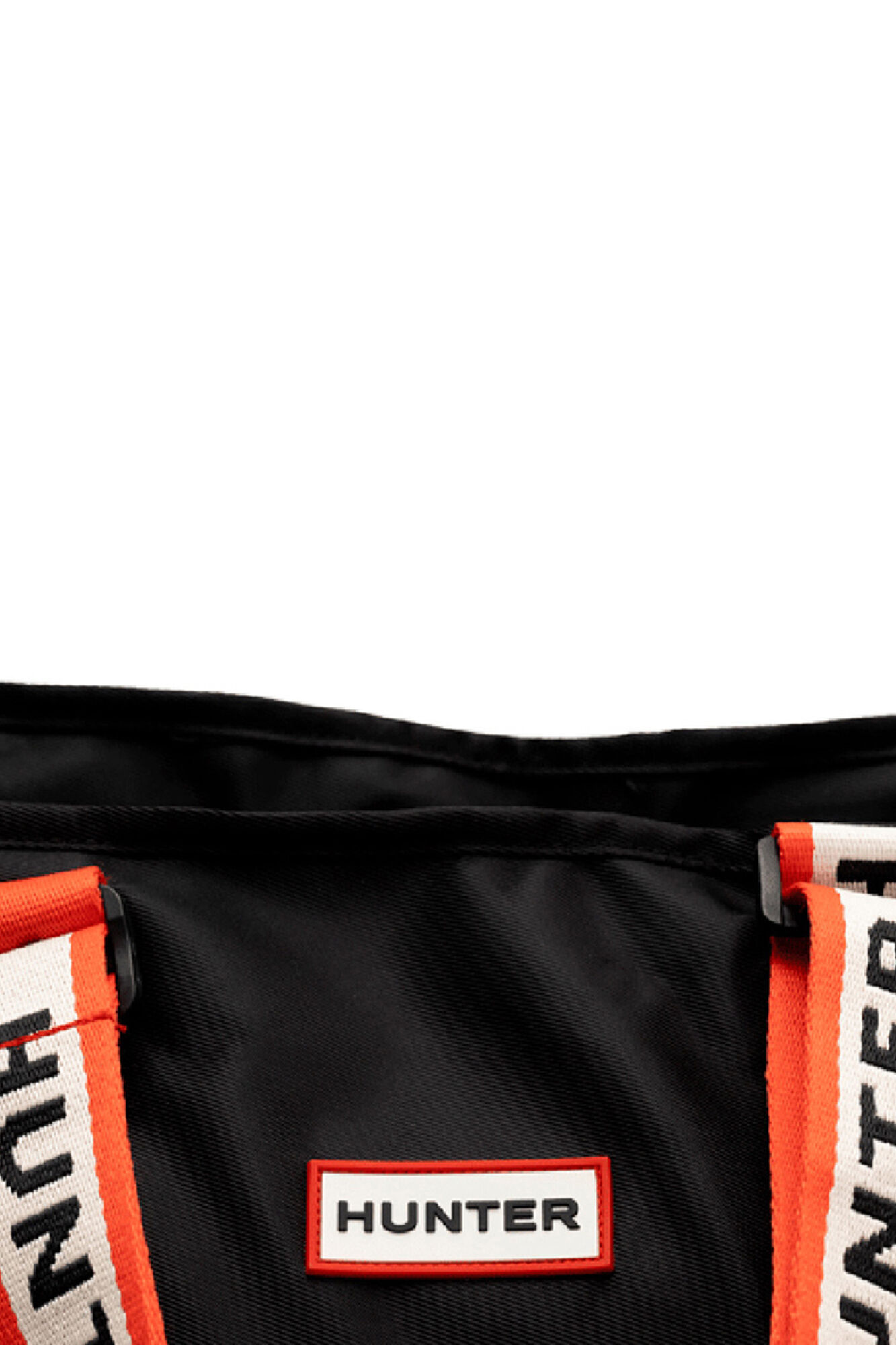 Hunter Mala tote Roberts com logo jacquard e tecido preto Preto