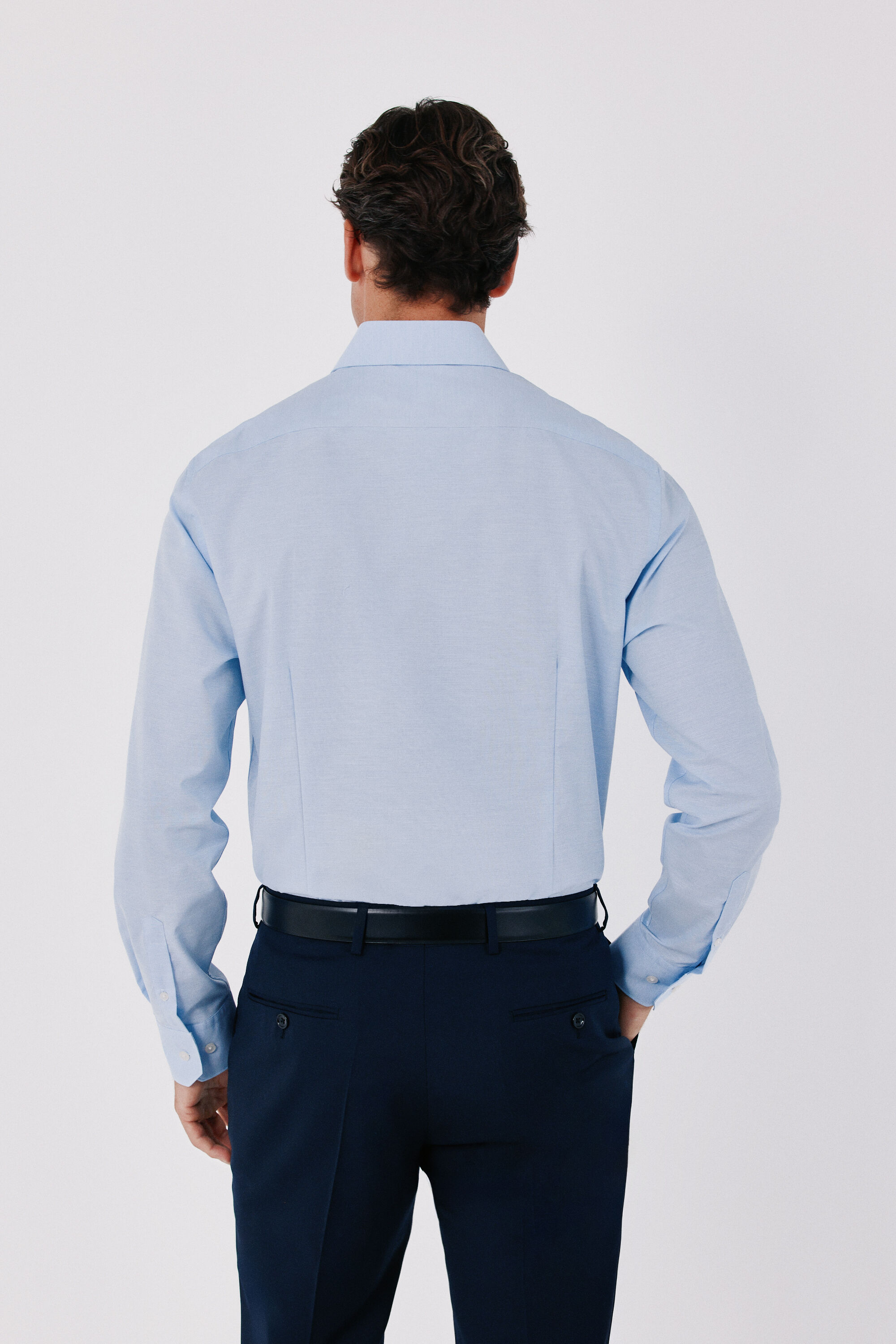 Cortefiel Slim fit Ottoman dress shirt Blue