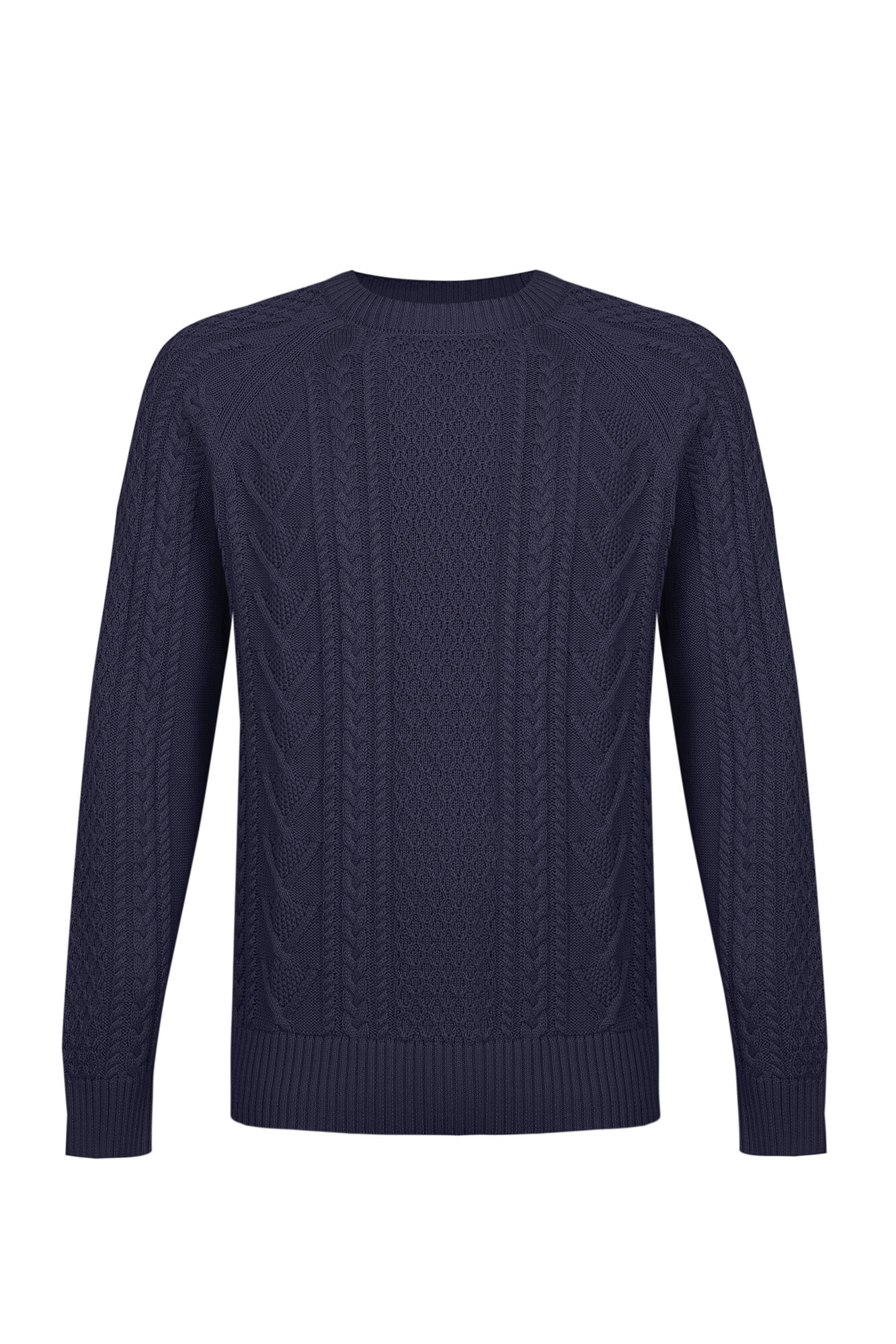 Cortefiel Jersey estructura cables cuello redondo Azul oscuro