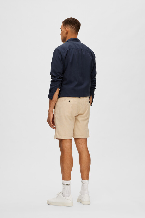 Cortefiel Short chinos made with linen and organic cotton. Brown