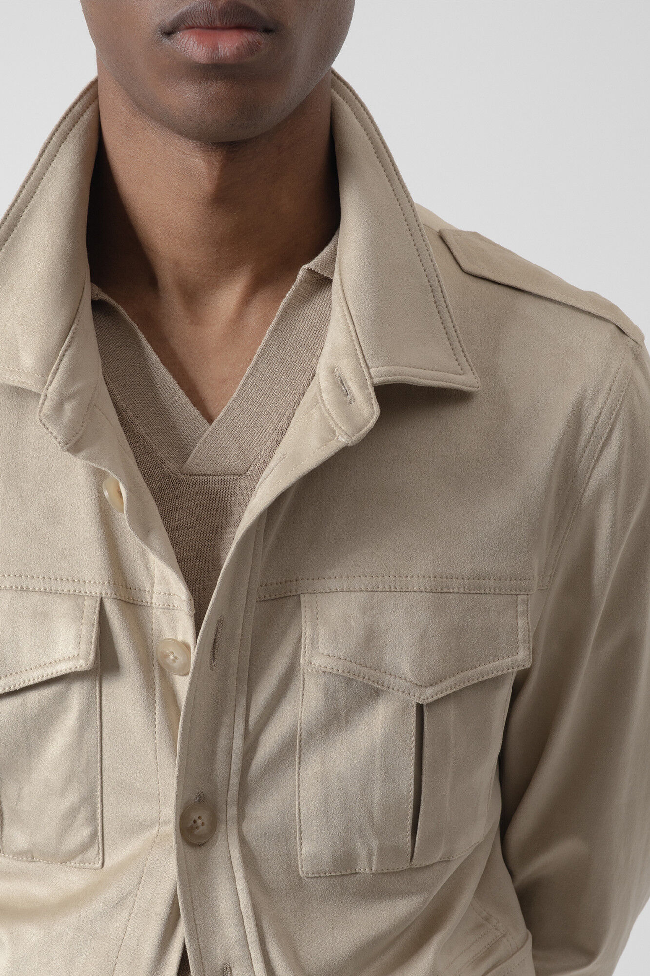 PuroEGO Sahariana em camur&ccedil;a Castanho