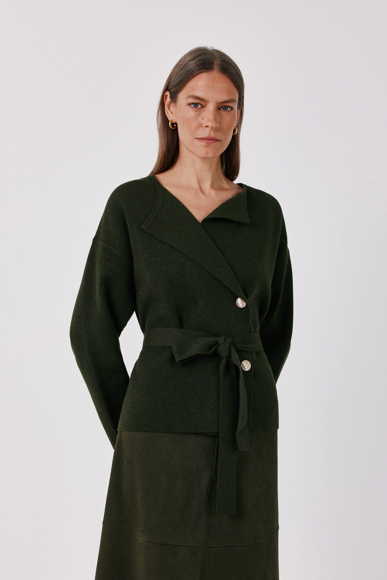 Cortefiel Knitted belted jacket