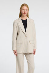Selected Blazer de linho com ajuste relaxado Tostado