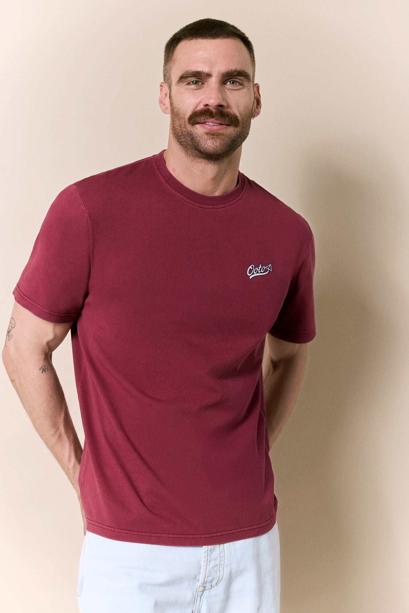 OOTO T-shirt lavada de manga curta com logo