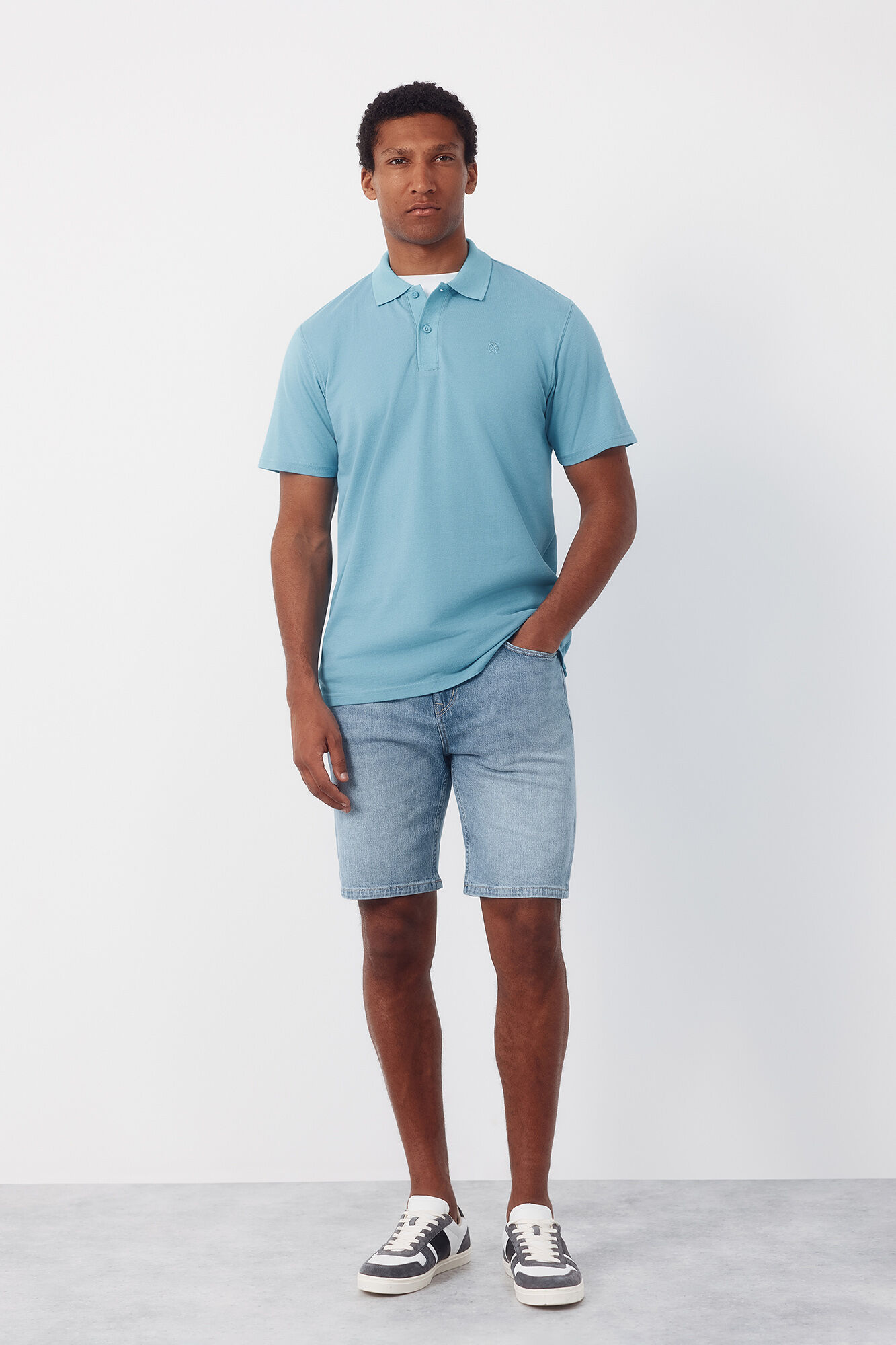 Cortefiel Bermuda denim regular Azul