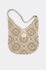 Slowlove Bolso hobo crochet Estampado azul