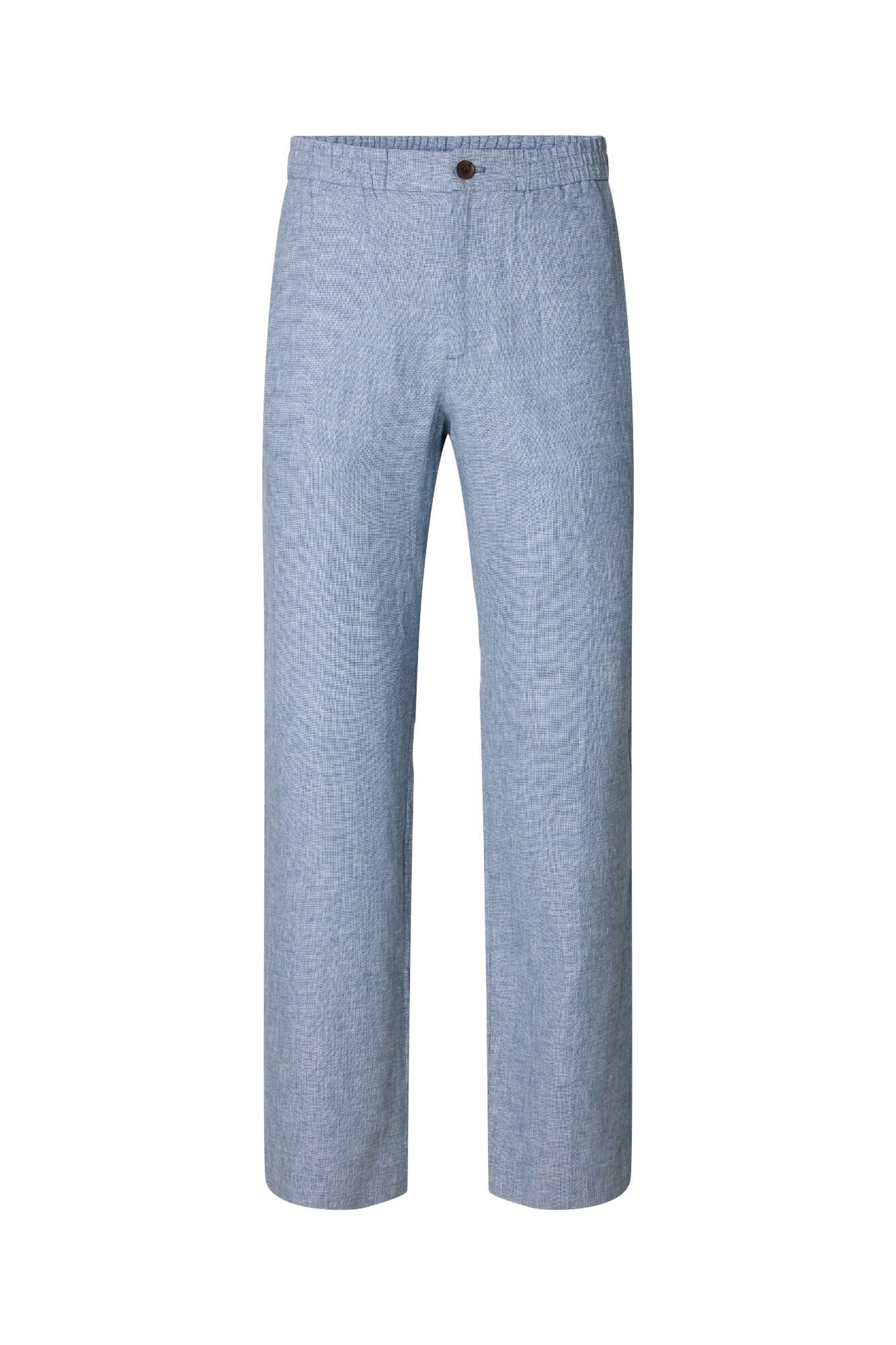Selected Cal&ccedil;a de linho de vestir Azul