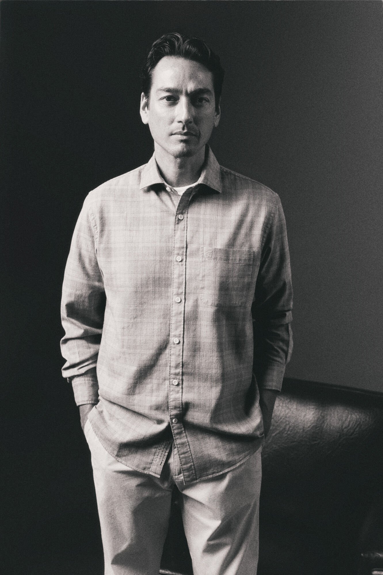 OOTO Camisa xadrez tingida Verde