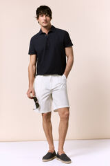 OOTO Bermuda com pregas em popelina Ecru