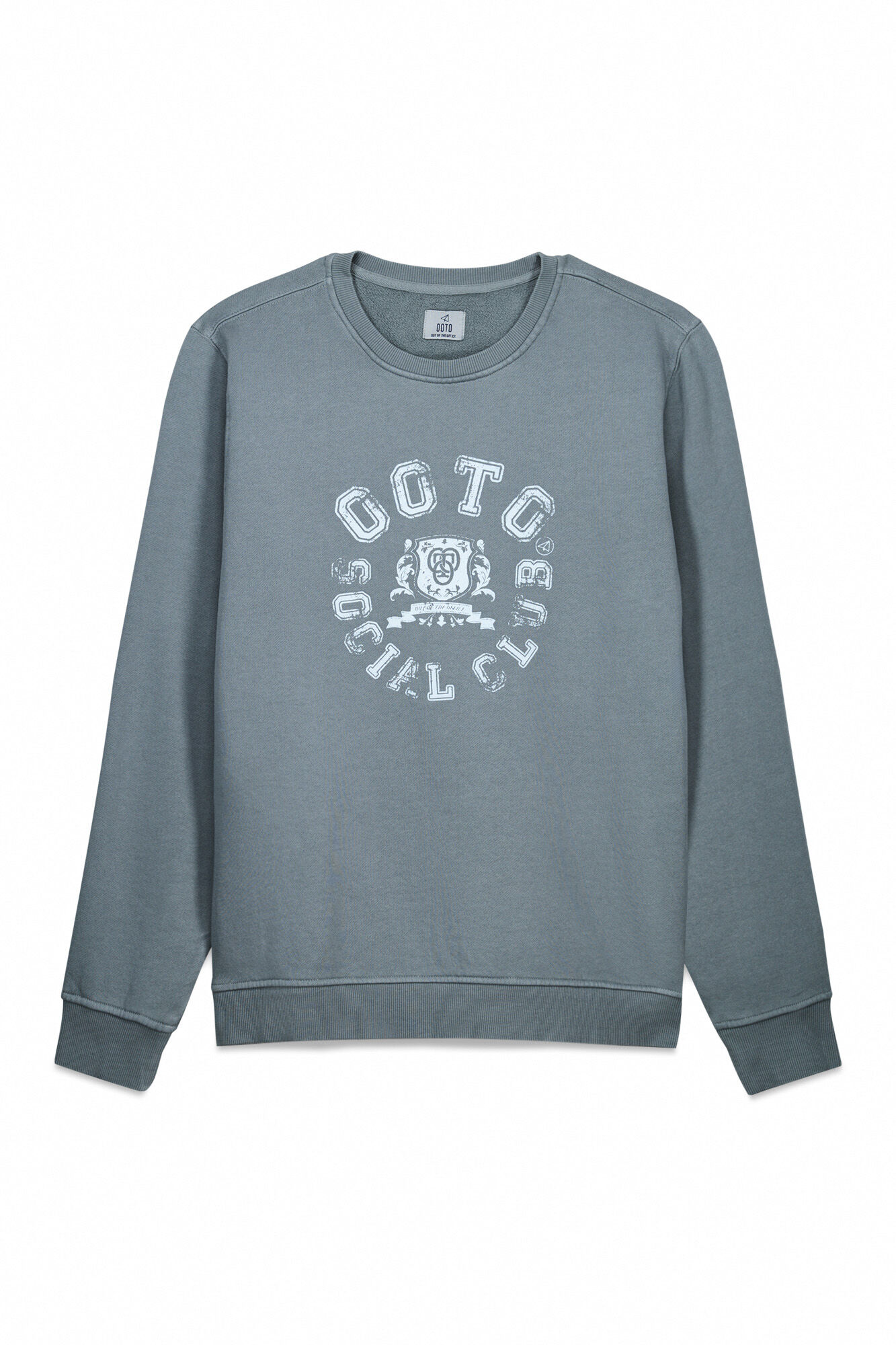OOTO Sweatshirt gr&aacute;fica gola caixa Azul