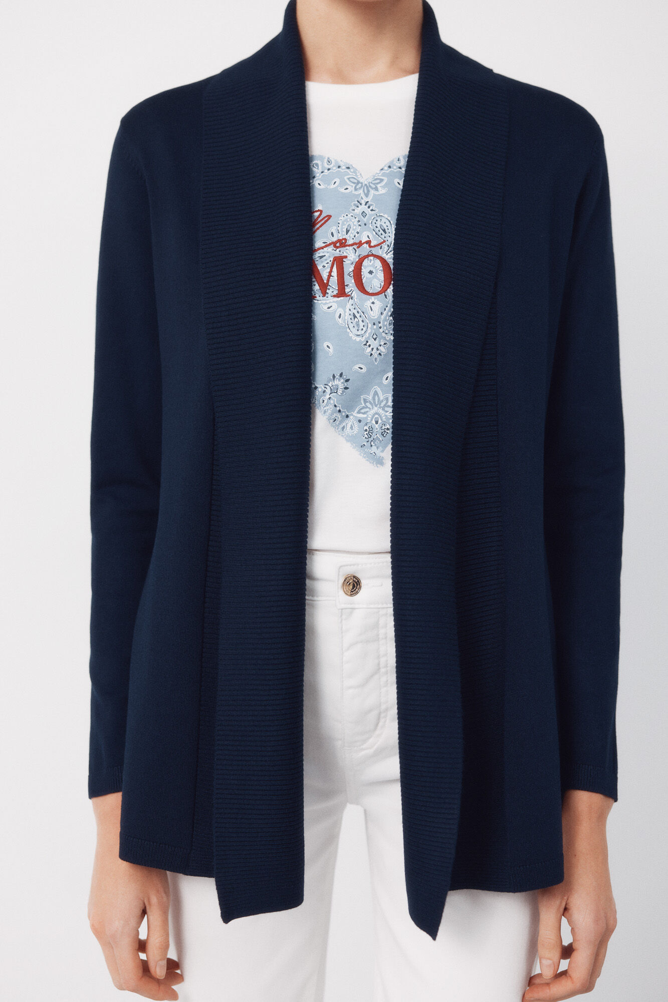 Cortefiel Cardigan with shawl neckline Navy