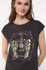 Slowlove Camiseta slowlove guitarra Gris oscuro