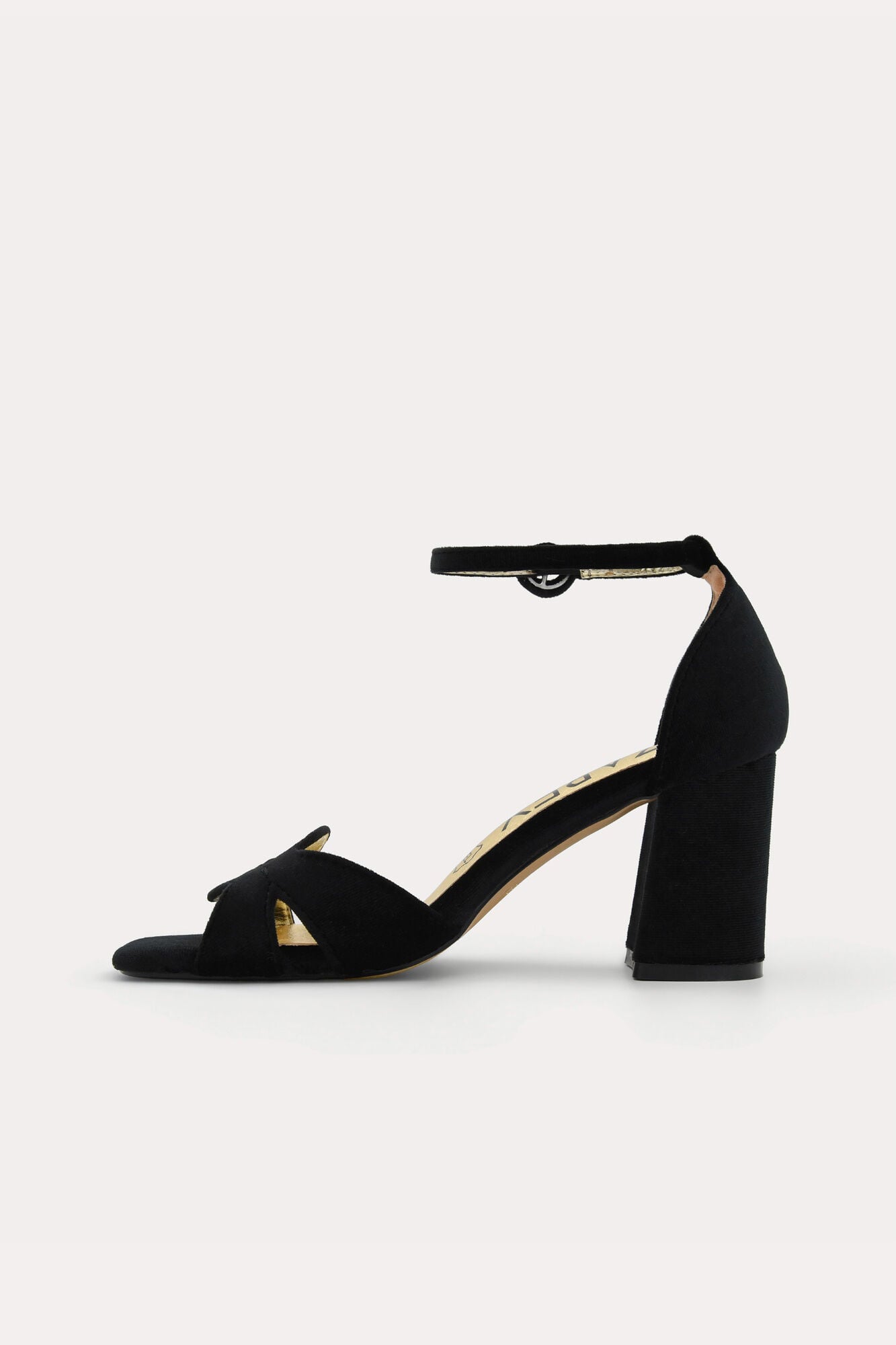 Azarey Velvet sandal with ankle strap Black