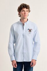Valecuatro Camisa masculina Valecuatro bandeiras azuis claras modelo Azul