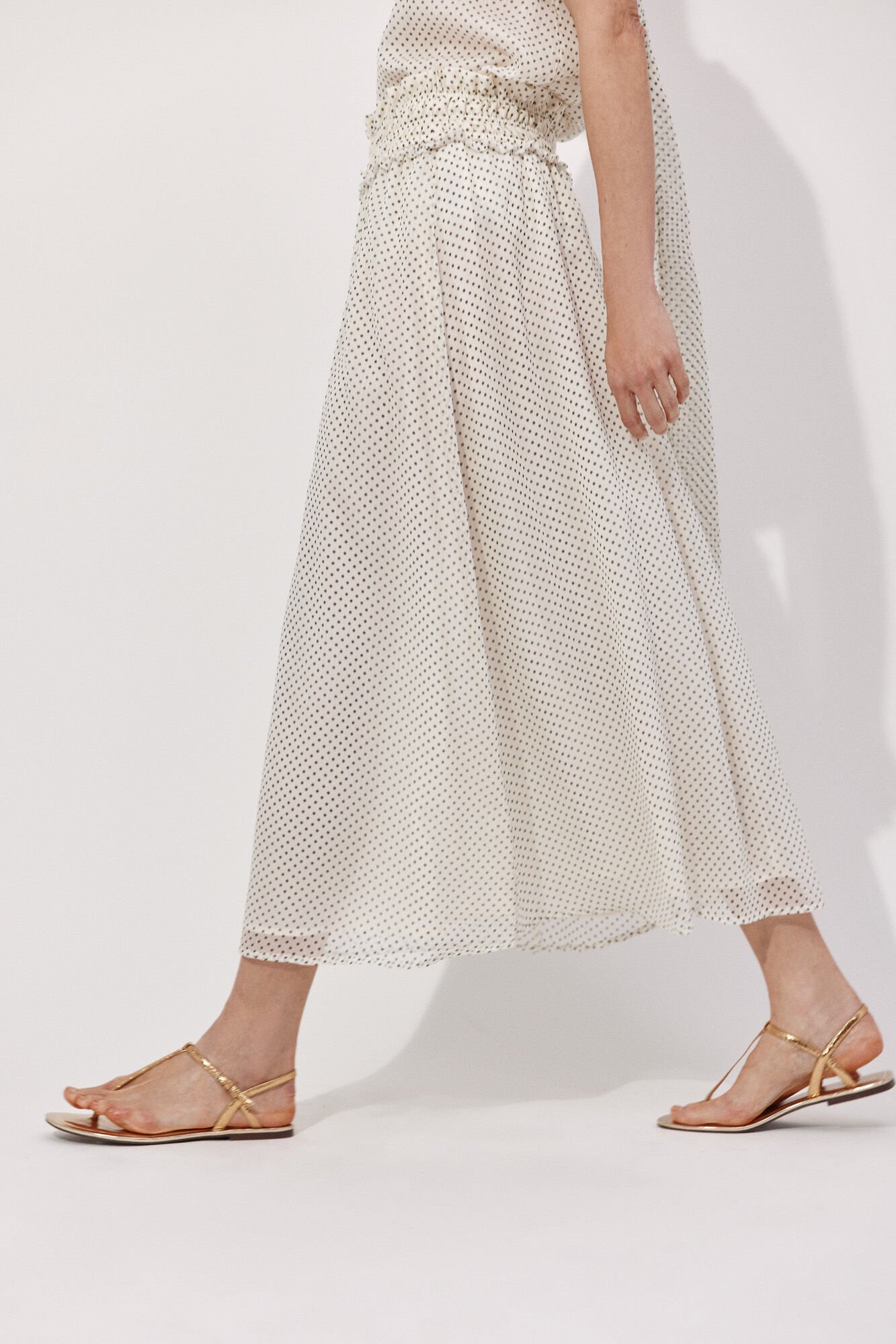 Cortefiel Polka dot polka-dots skirt Printed white