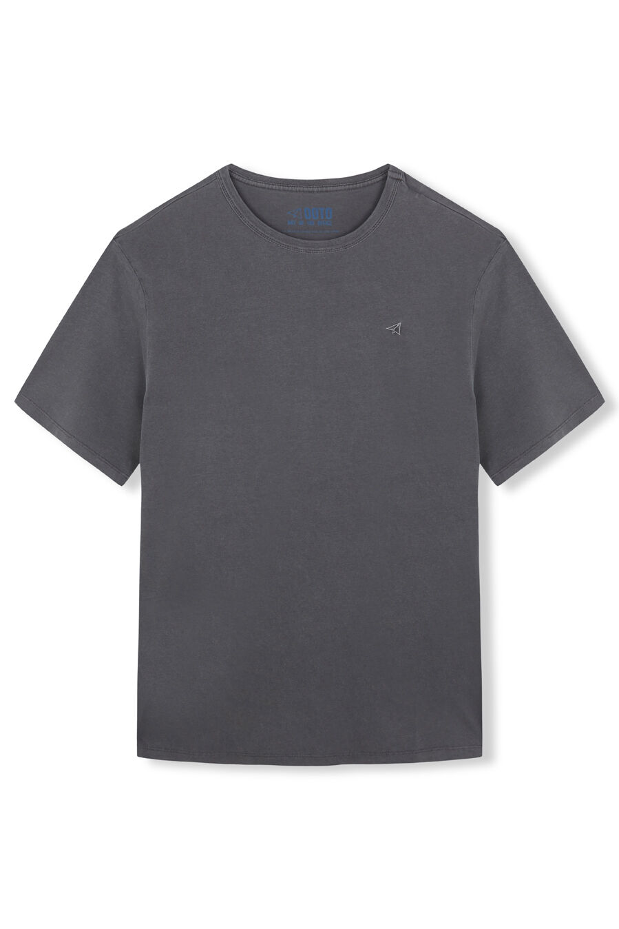 OOTO Camiseta b&aacute;sica com bordado de avi&atilde;o Cinzento