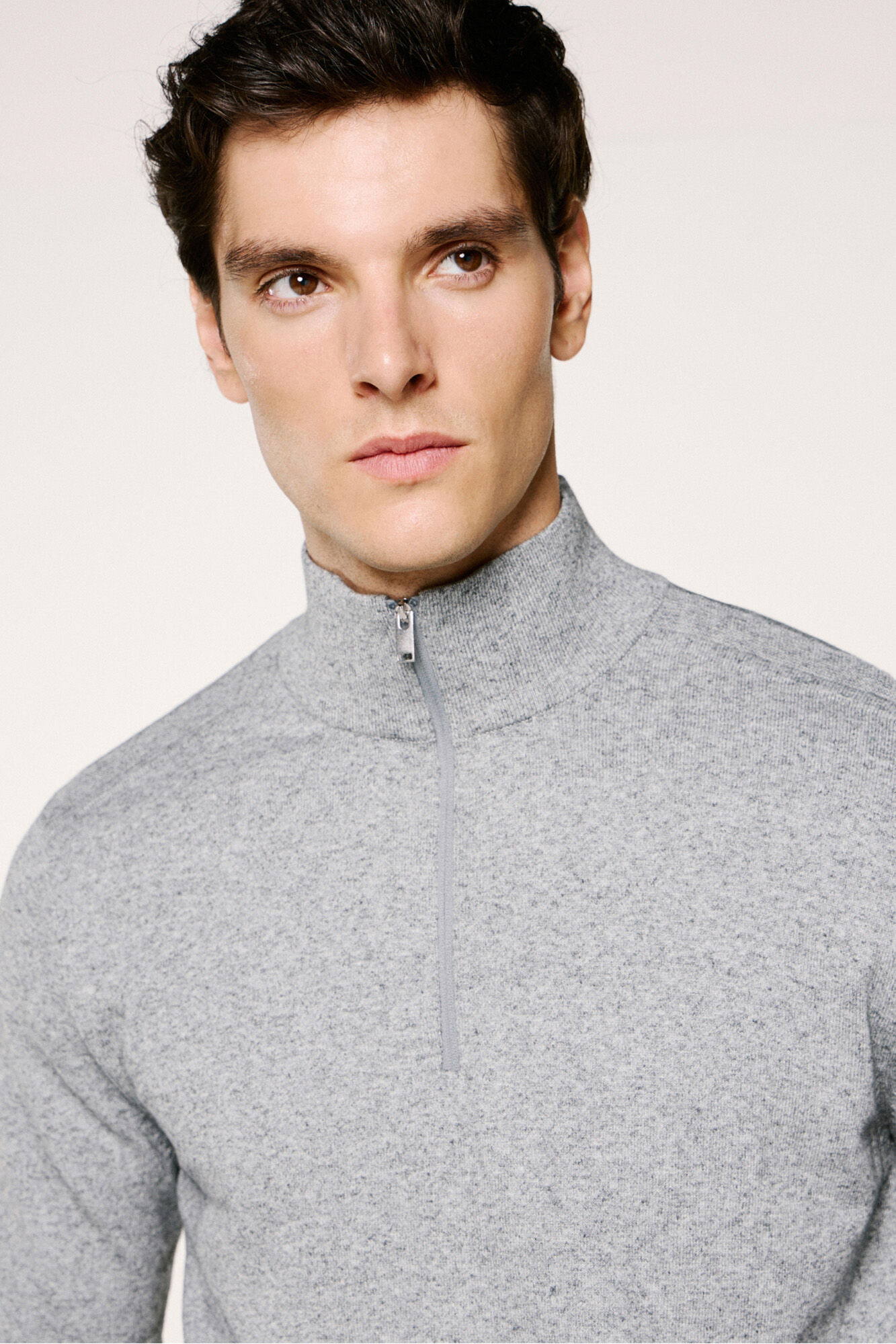 Selected Malha 100% camisola com meia fecho-&eacute;clair .