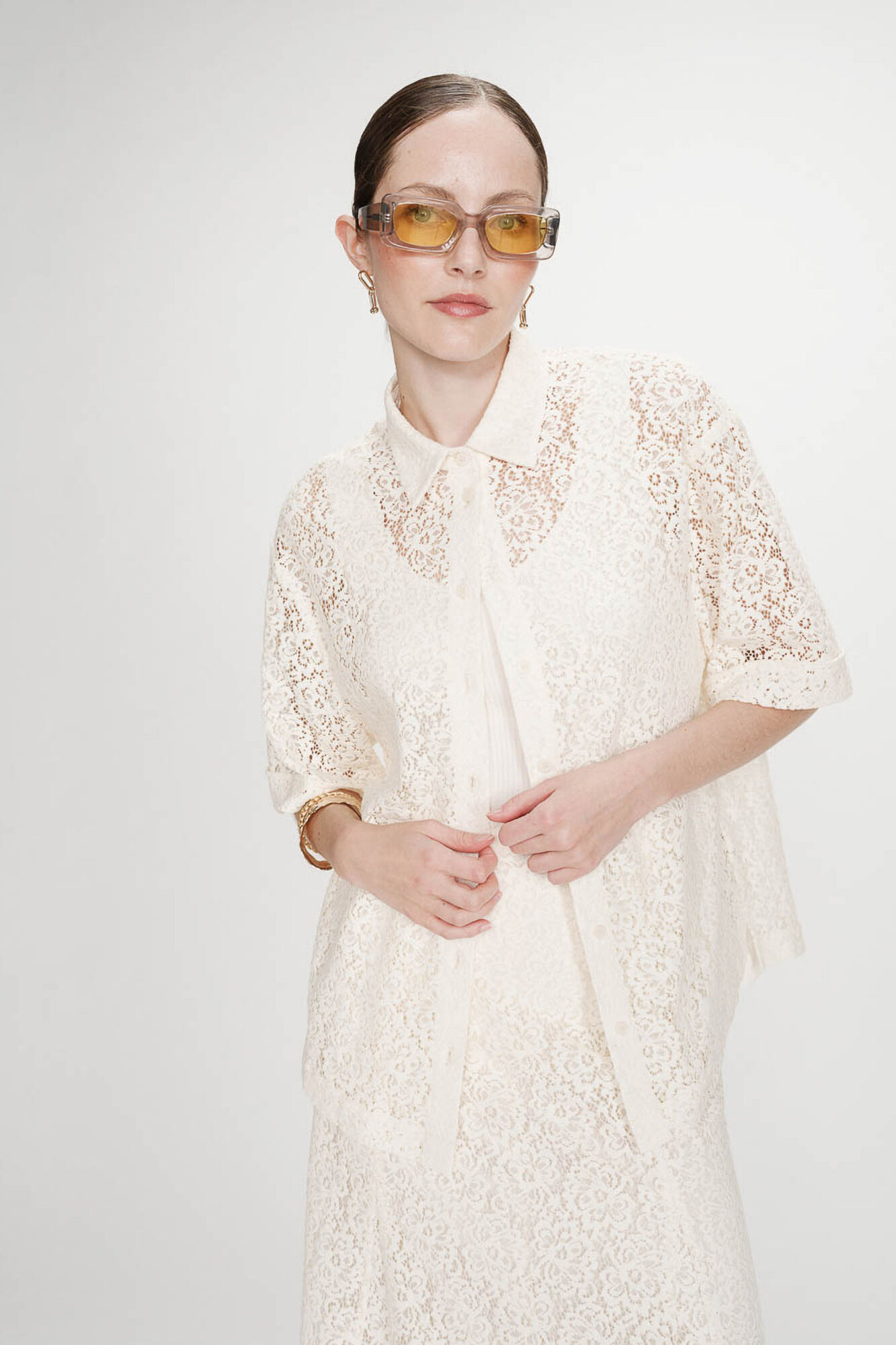 Grace & Mila Camisa de renda Vendel Branco