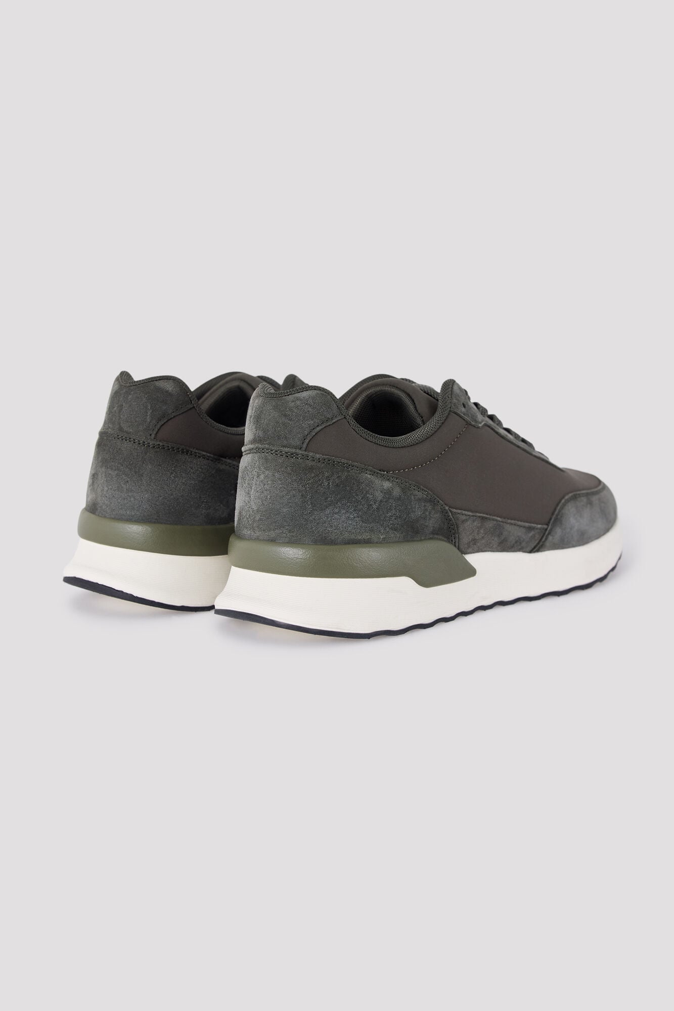 Cortefiel Leather and textile sneaker Kaki