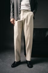 OOTO Pantalón chino pinzas Marfil