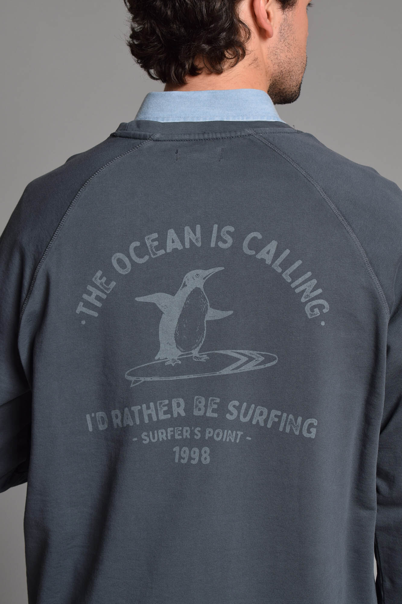 Cloking Sweatshirt lavado  Azul