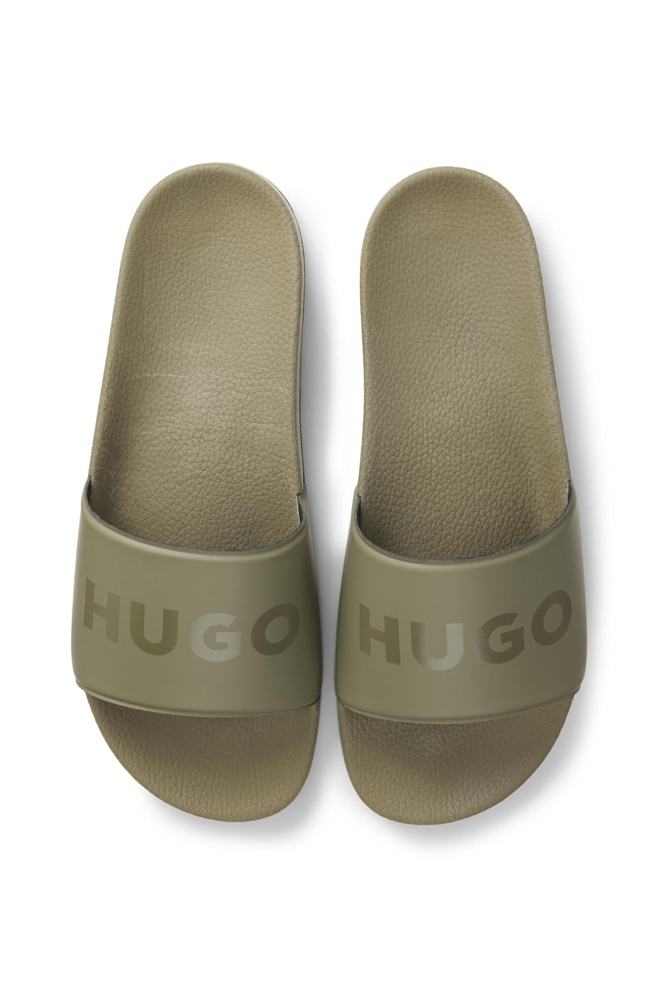 HUGO Chinelo com logo Verde