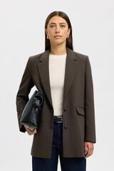 Selected Relaxed fit blazer Dark brown