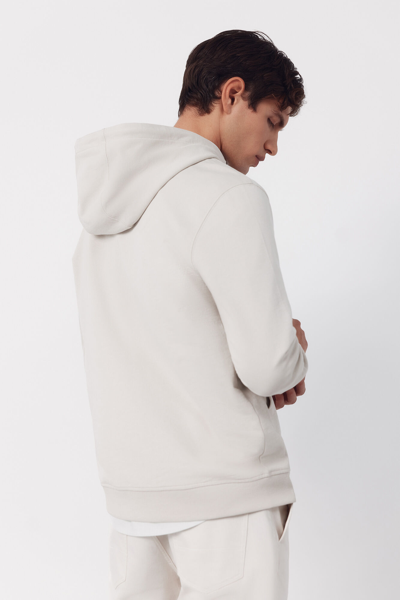 Cortefiel Sweatshirt with hood Beige