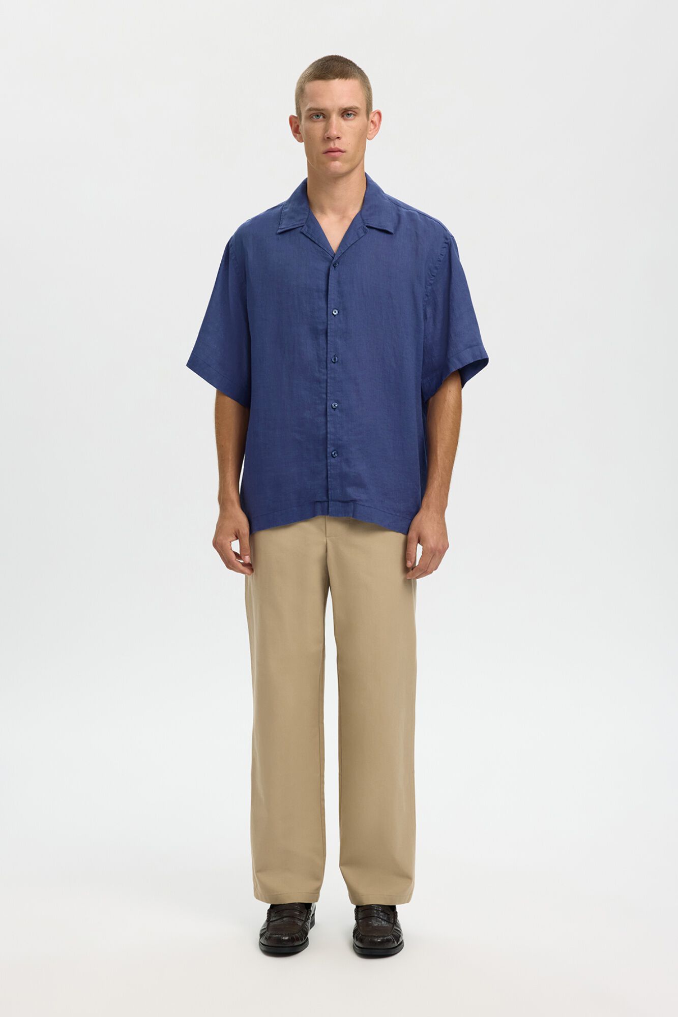 Selected Camisa de manga corta lino