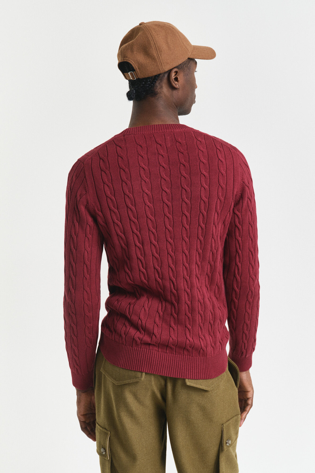 Gant Camisola de algod&atilde;o com gola redonda Vermelho