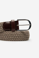 Cortefiel Elastic braided belt Beige